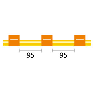 Finaprep flared 3-stop Solva Orange-Orange Pump Tubing (95mm between stops)