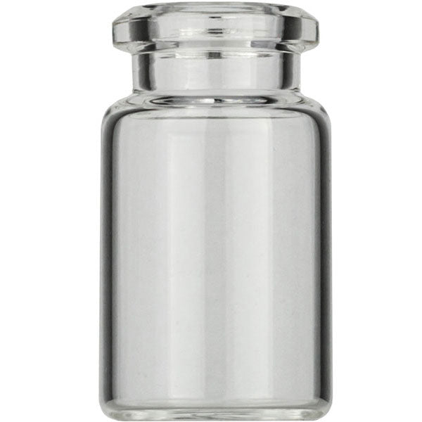 Crimp neck vial, N 20, 21.7x38.25 mm, 5.0 mL, flat bottom, beveled neck, clear