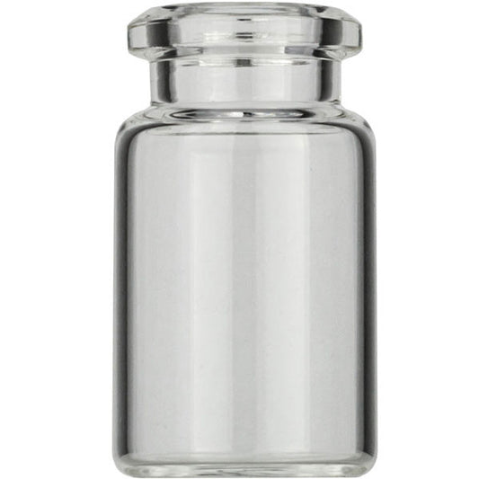 Crimp neck vial, N 20, 21.7x38.25 mm, 5.0 mL, flat bottom, beveled neck, clear