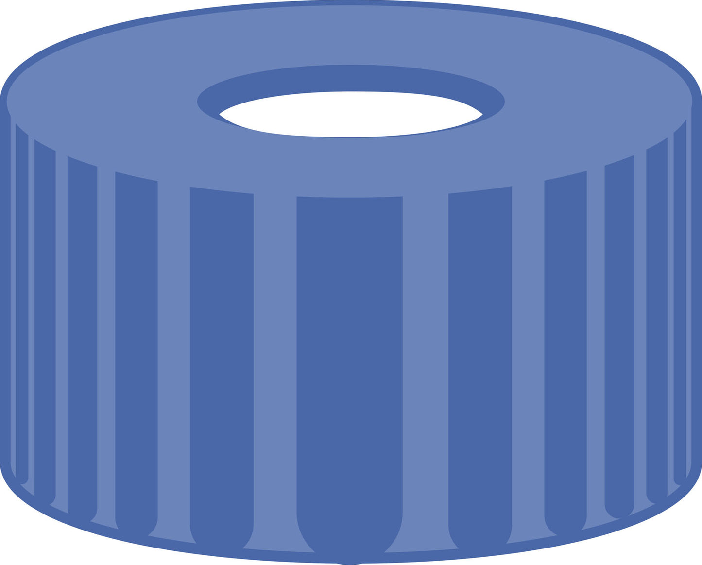 Screw closure, N 9, PP, blue, center hole, PTFE, white, 0.25 mm