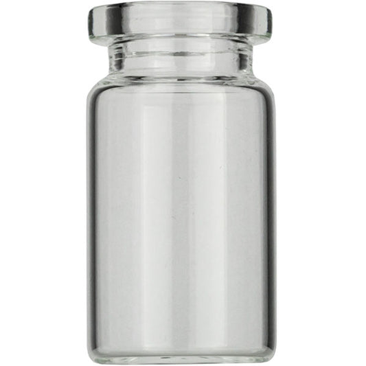 Crimp neck vial, N 20, 20.5x38.0 mm, 5.0 mL, flat bottom, flat neck, clear