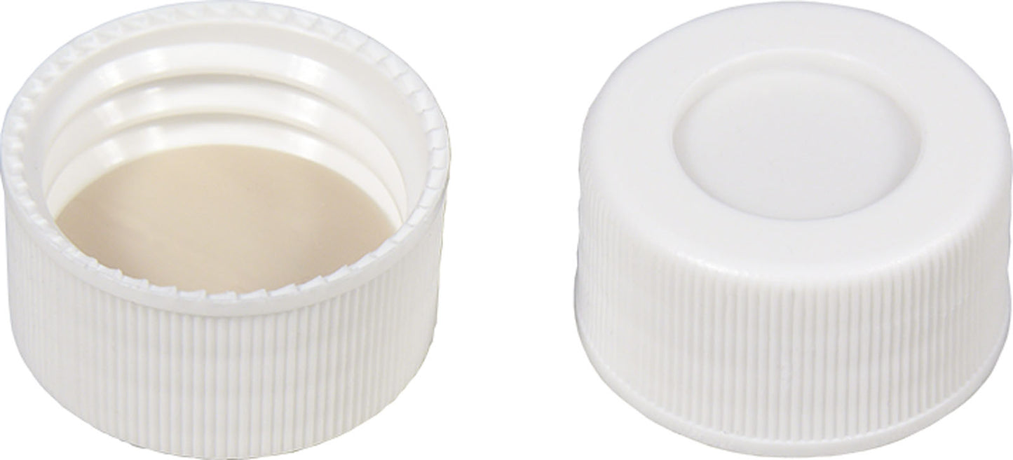 Screw closure (bonded), N 24, PP, white,center hole,Silicone w./PTFE beige,3.2mm