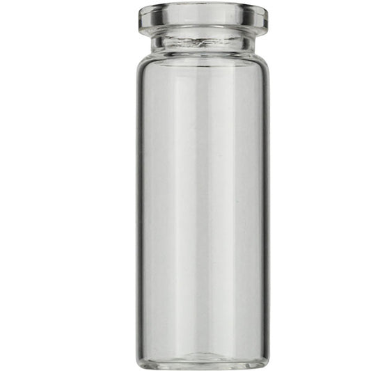 Crimp neck vial, N 20, 20.5x54.5 mm, 10.0 mL, flat bottom, flat neck, clear