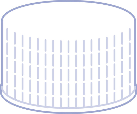 Screw closure, N 24, polypropylene, white, closed top, no liner