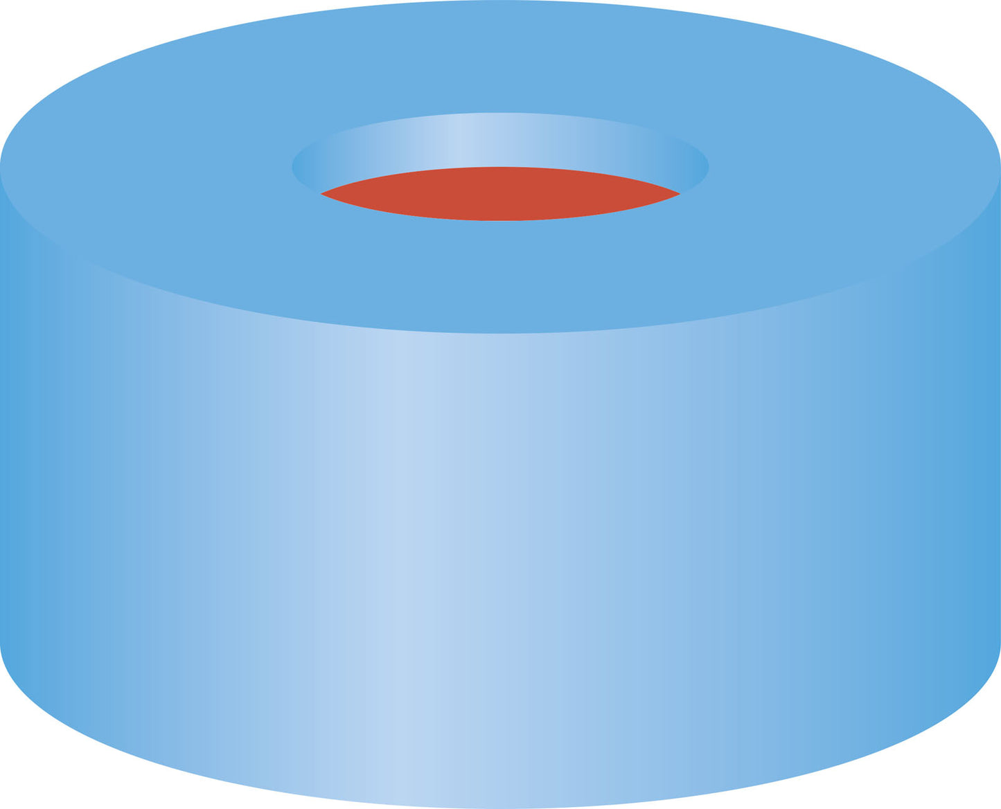 Snap ring closure, N 11, PE, (soft),l.blue, c. hole,Red Rubber/FEP colorl.,1.0mm