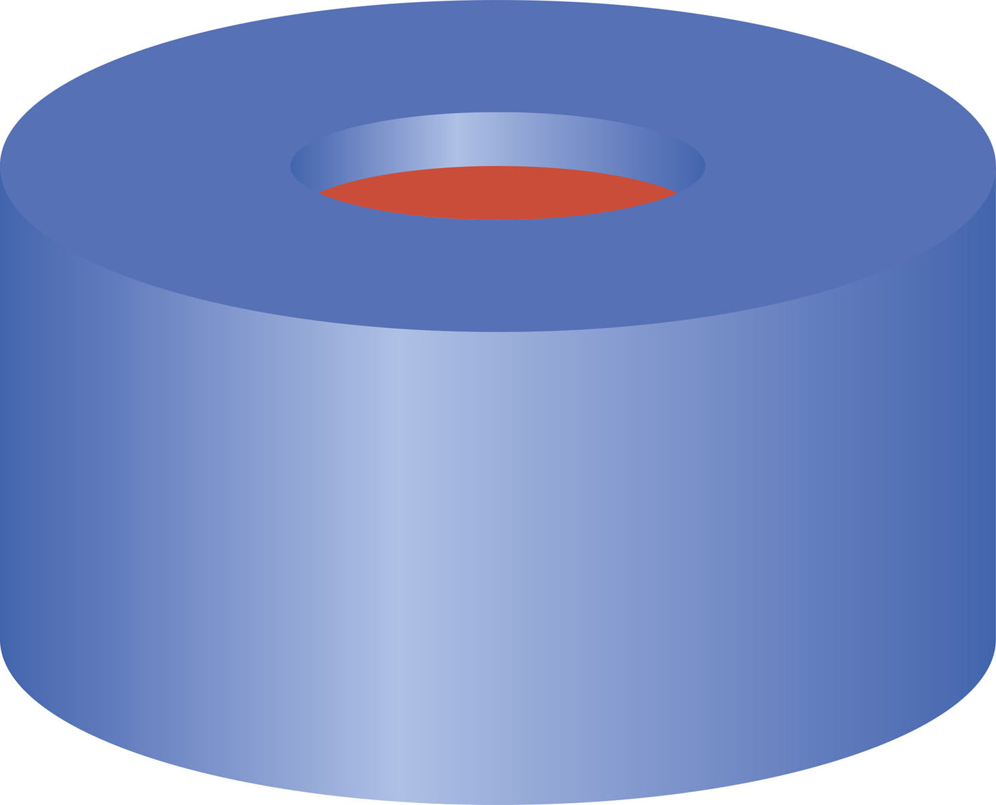 Snap ring closure, N 11, PE(hard),blue,center hole,Red Rubber/FEP colorl.,1.0mm