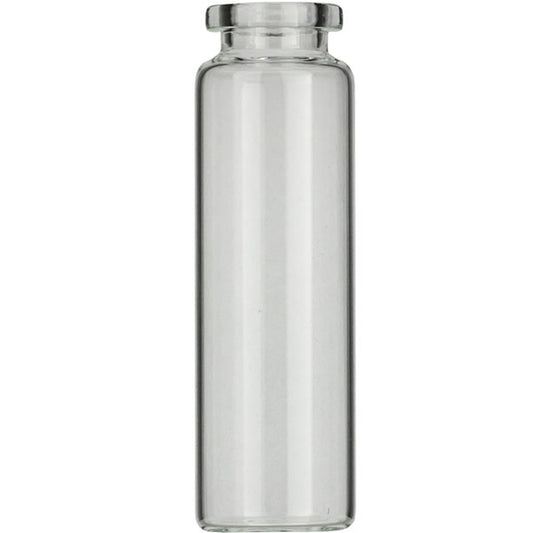 Crimp neck vial, N 20, 23.25x75.5 mm, 20.0 mL, flat bottom, flat neck, clear