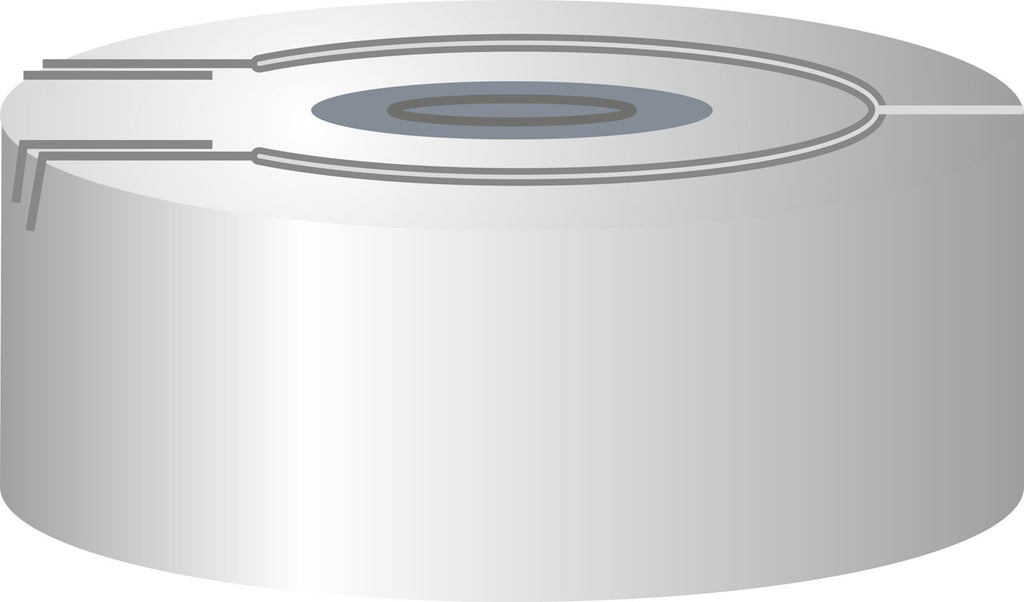 Crimp closure, N 20, alu.,pressure rel.,center hole,Butyl d.gray/PTFE gray,3.0mm