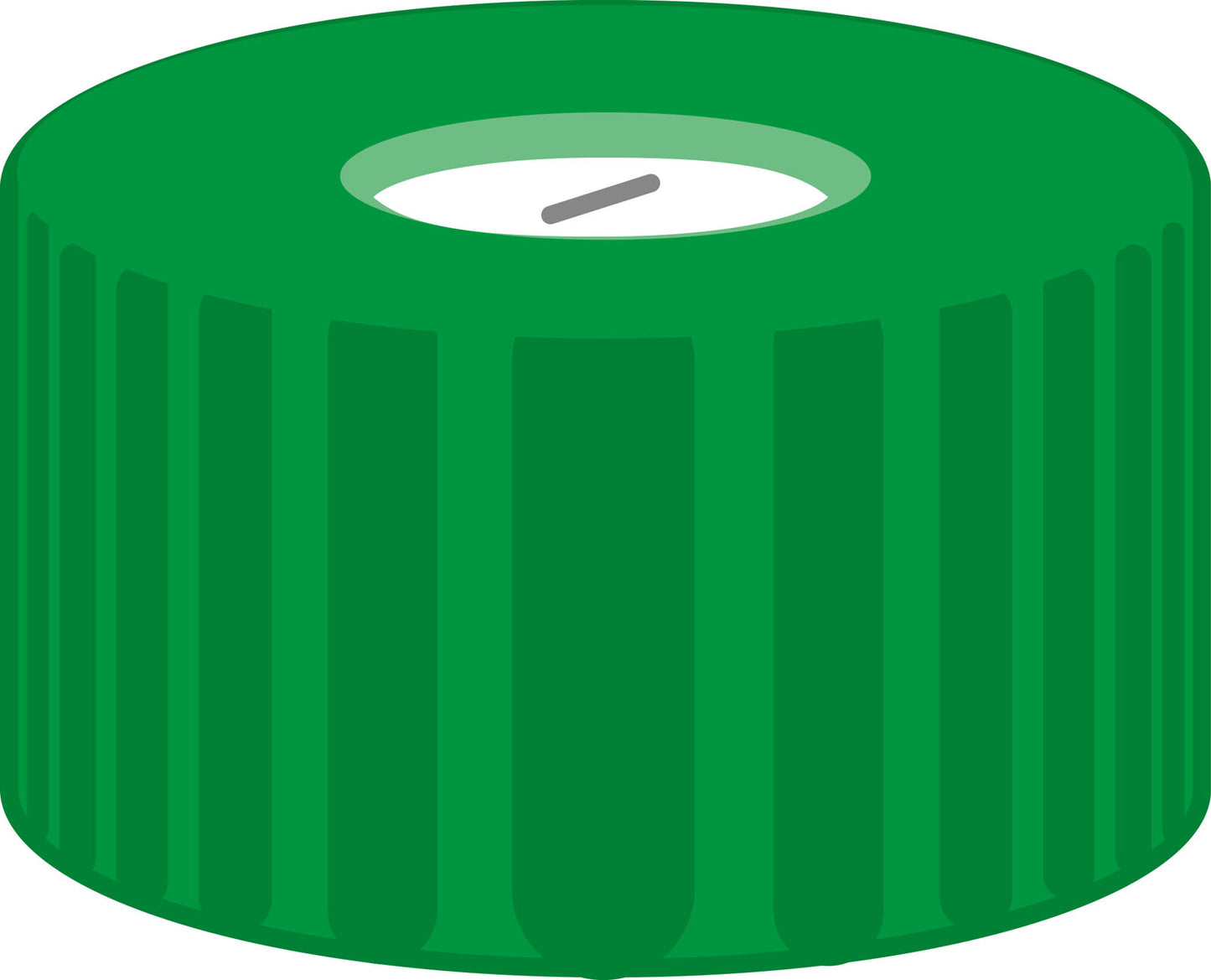 Screw closure, N 9, PP, green, center hole, Silicone white/PTFE blue, slit,1.0mm