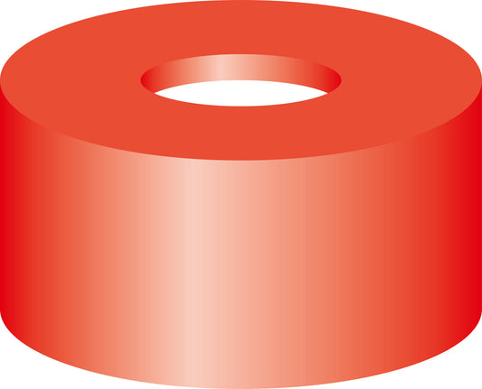 Snap ring closure, N 11, PE, (hard), red, center hole,Silicone w./PTFE red,1.0mm