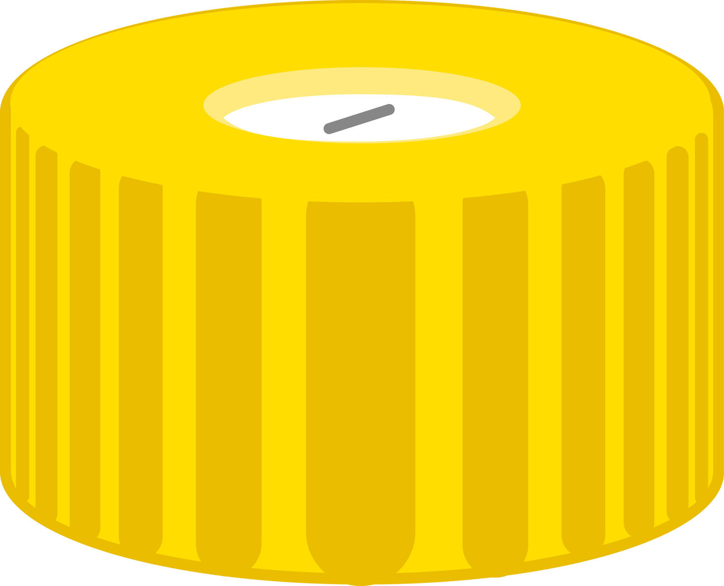 Screw closure, N 9, PP, yellow, center hole, Silicone white/PTFE blue,slit,1.0mm
