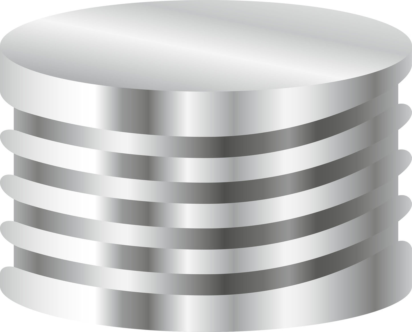 Screw closure, N 18, metal (magn.), silver, closed top,Butyl red/PTFE gray,1.5mm