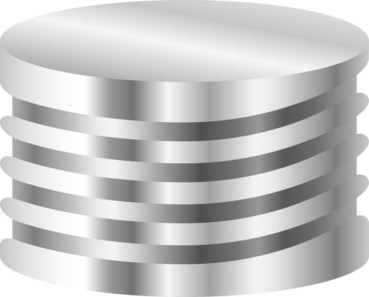 Screw closure, N 18, metal (magn.), silver, closed top,Butyl red/PTFE gray,1.5mm