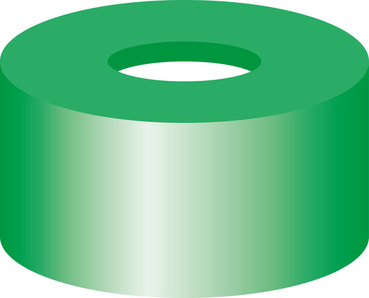 Snap ring closure, N 11, PE(hard), green,center hole, Silicone w./PTFE red,1.0mm