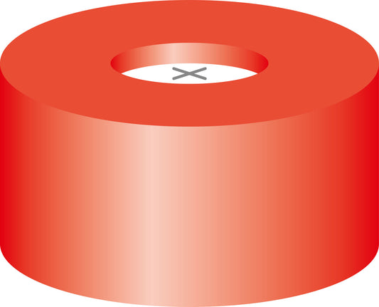 Snap ring closure, N11, PE(hard), red, c.hole,Sil. w./PTFE blue,cross-slit,1.0mm