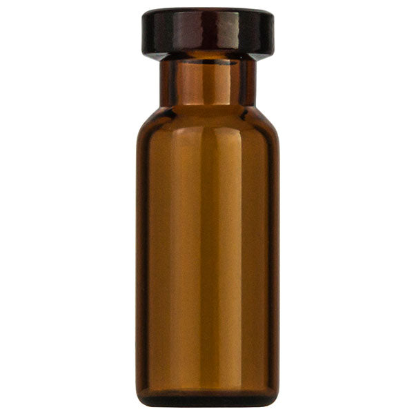 Crimp neck vial, N 11, 11.6x32.0 mm, 2 mL, small opening, flat bottom, amber