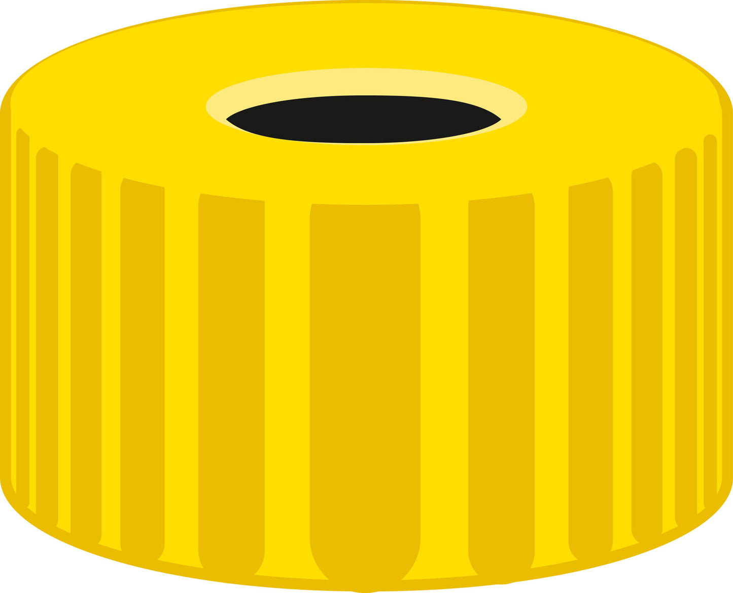 Screw closure, N 9, PP, yellow, center hole, no liner