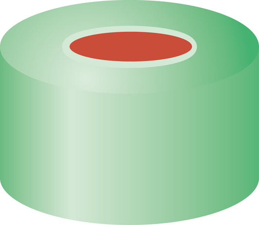 Crimp closure, N 11, alu., green, center hole, Natural Rubber/Butyl/TEF, 1.0 mm