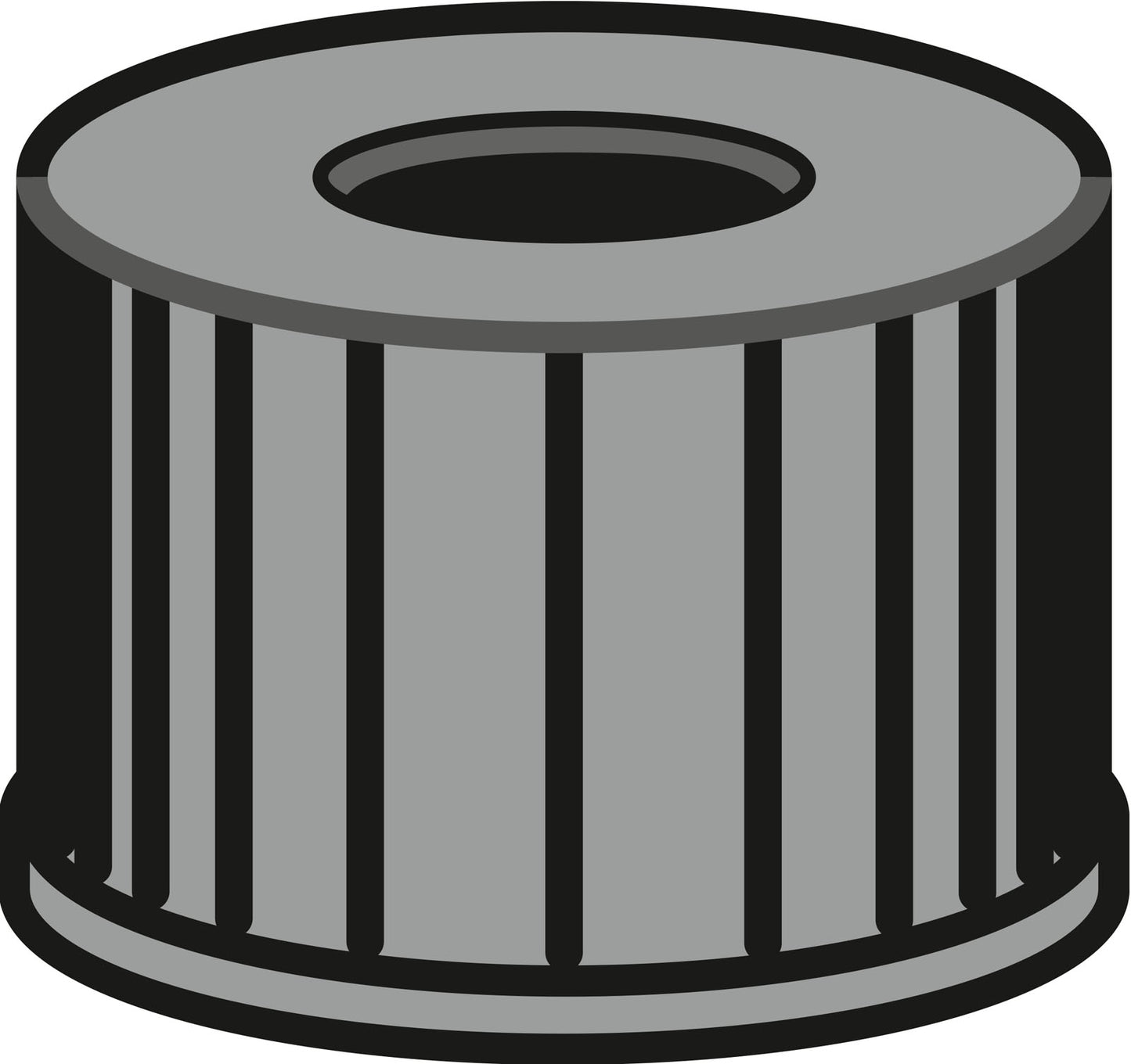 Screw closure, N 8, PP, black, center hole, no liner