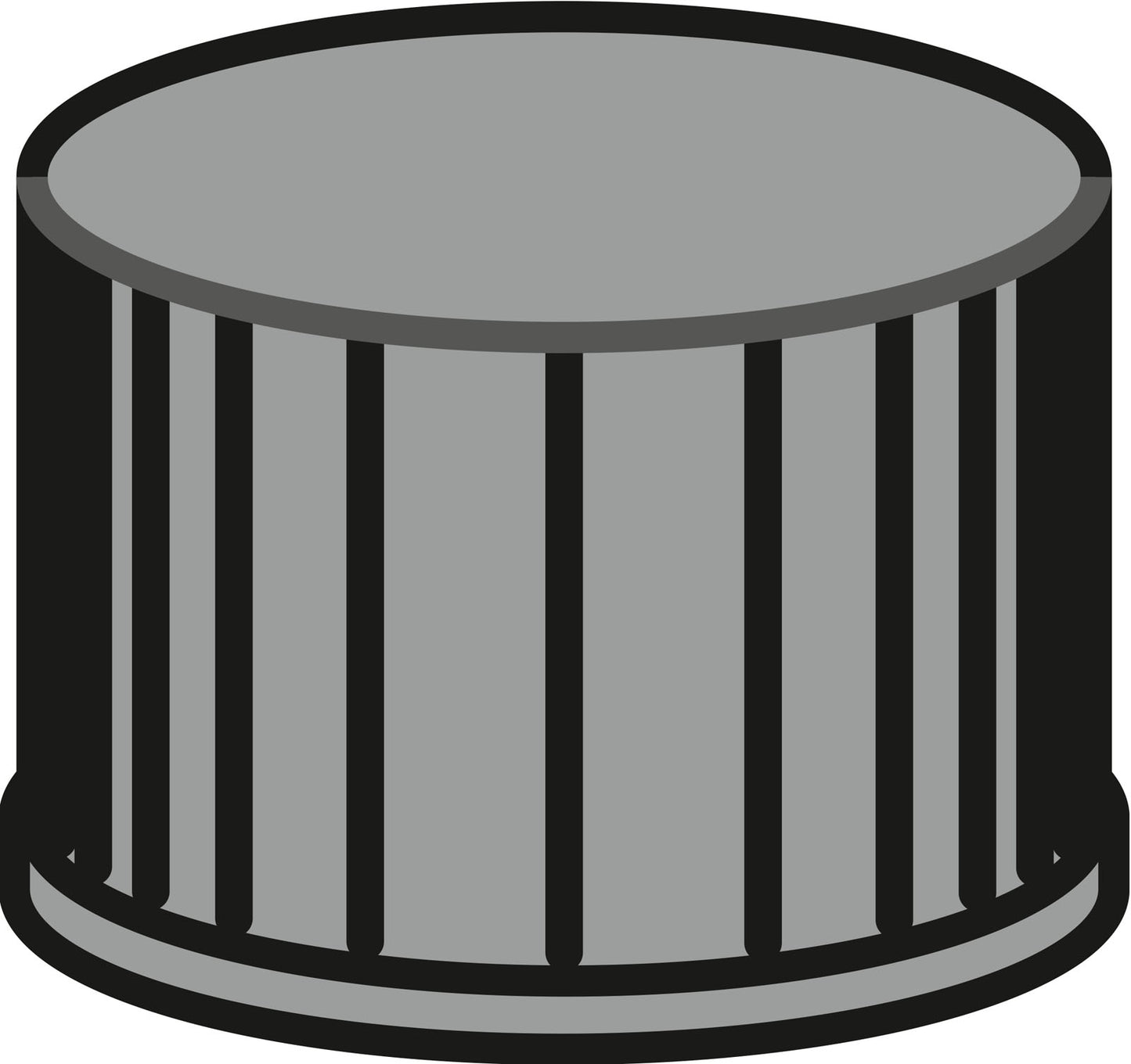 Screw closure, N 8, PP, black, closed top, no liner