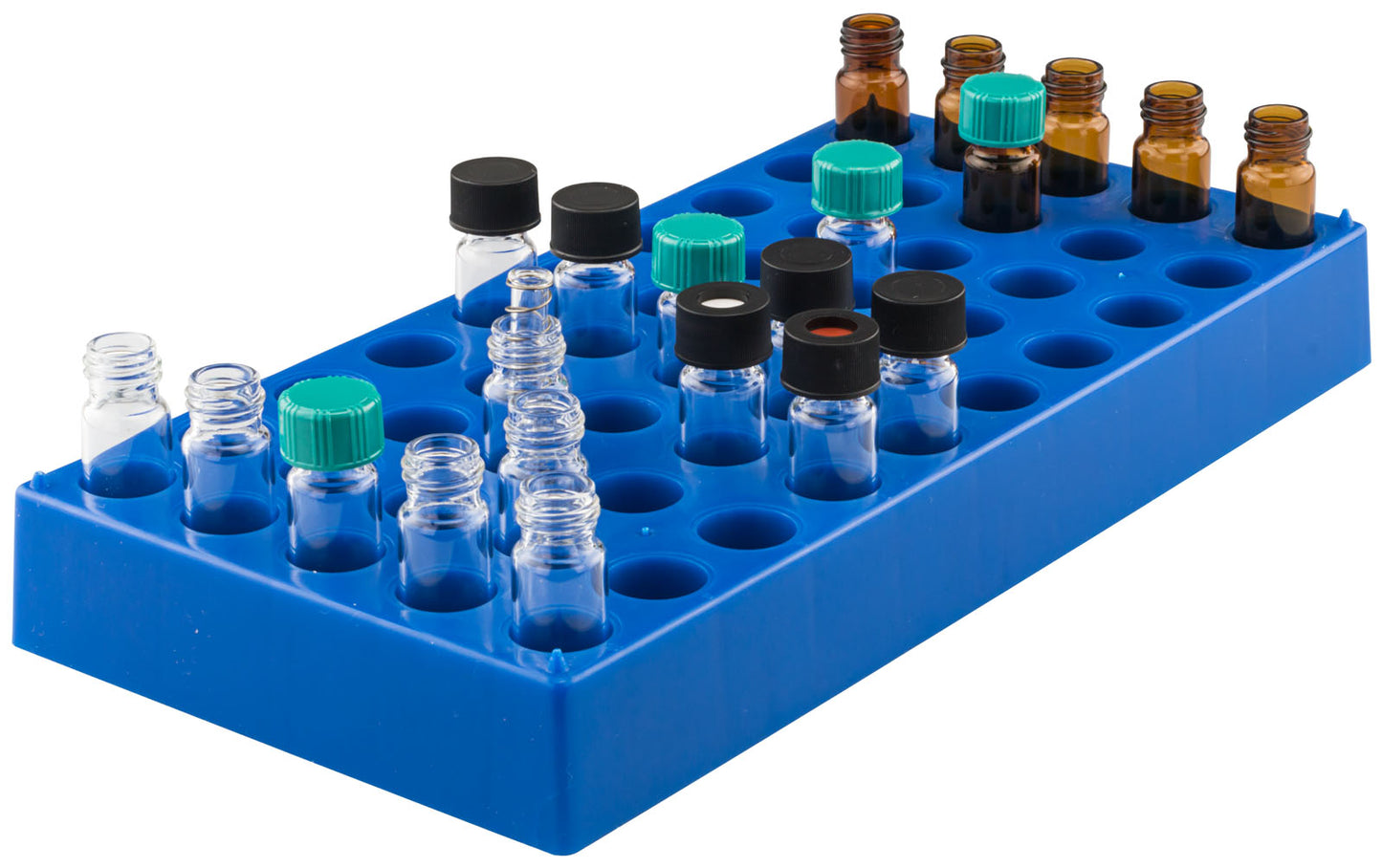 Vial rack, max. diameter 15 mm, 50 pos., stackable (if empty)