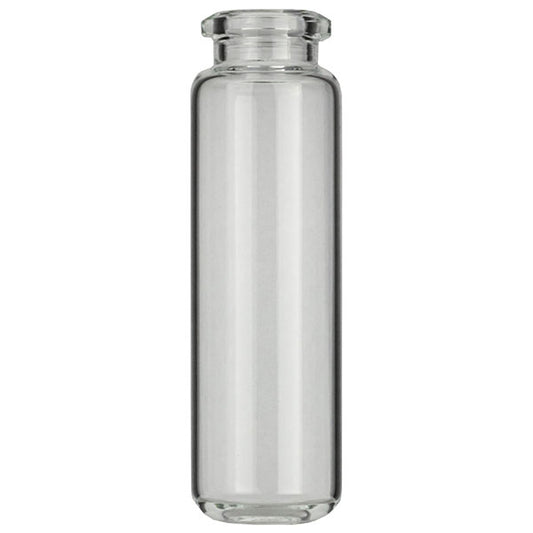 Crimp neck vial, N 20, 23.0x75.5 mm, 20.0 mL, rounded bottom, bev. neck, clear
