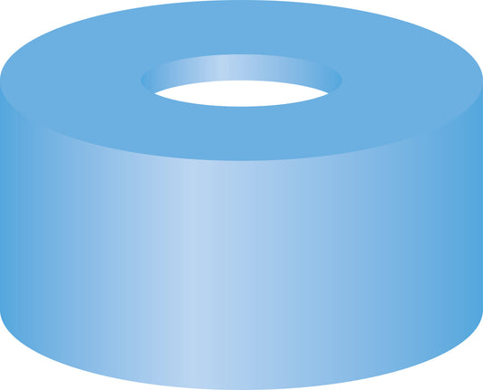 Snap ring closure, N 11, PE(soft), l. blue, c.hole, Silicone w./PTFE red,1.0 mm