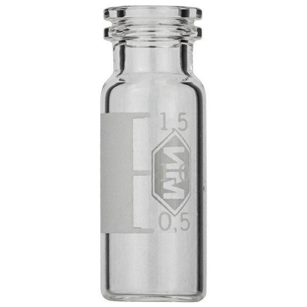 Snap ring/crimp neck vial, N 11, 11.6x32.0 mm, 2 mL, label, flat bottom, clear