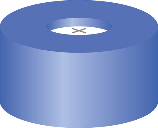 Snap ring closure, N 11,PE(hard),blue, c.hole,Sil. w./PTFE blue,cross-slit,1.0mm