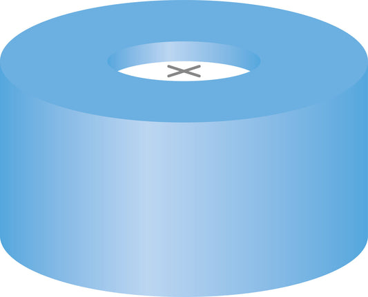 Snap ring closure, N 11,PE(soft),l.blue,c.hole,Sil.w./PTFE blue,cross-slit,1.0mm