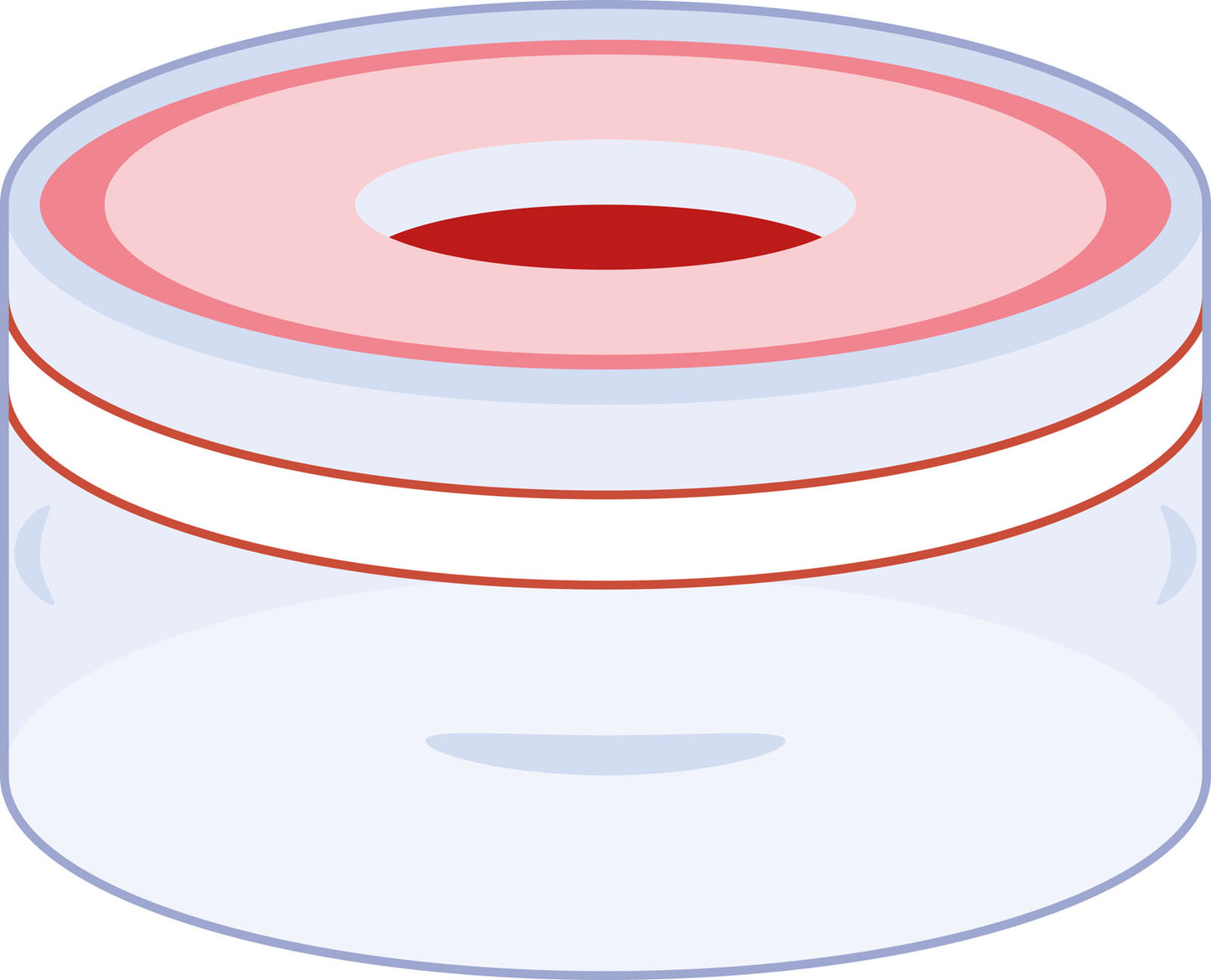 Snap ring closure, N 11, PE(hard), tr., c.hole,PTFE red/Silic. w./PTFE red,1.0mm