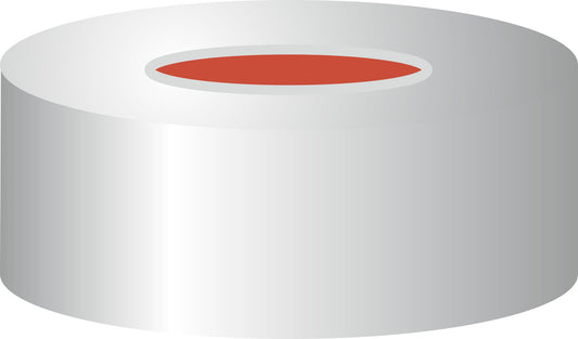 Crimp closure, N 20, alu., center hole, Butyl red/PTFE gray, 3.0 mm