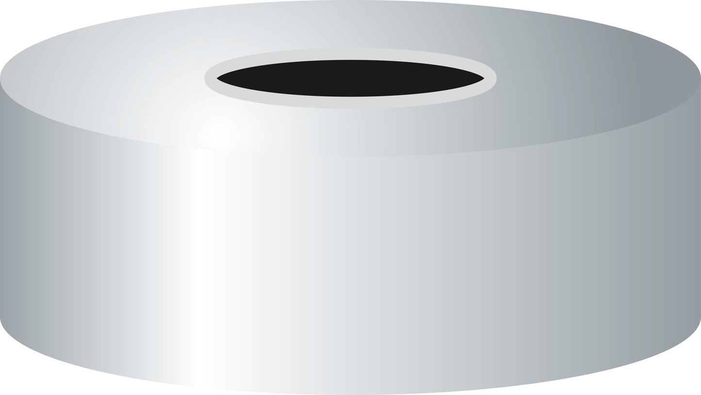 Crimp closure, N 20, metal (magnetic), silver, center hole, no liner
