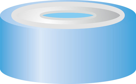 Crimp closure, N 20, alu., blue/tin,center hole,Sil. blue tr./PTFE colorl.,3.0mm