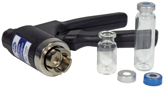 Crimping tool for 20 mm aluminum caps, manual, ergonomic