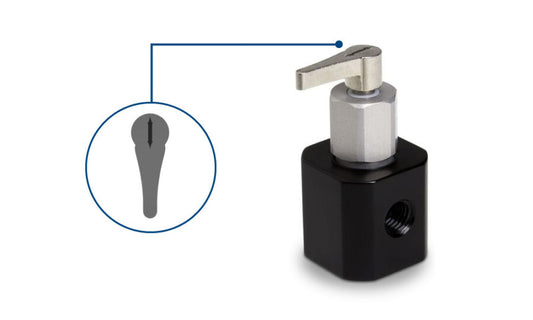 Manual Valve, PTFE/CTFE 180° Flow Path, 2-ports, HV (1-1)