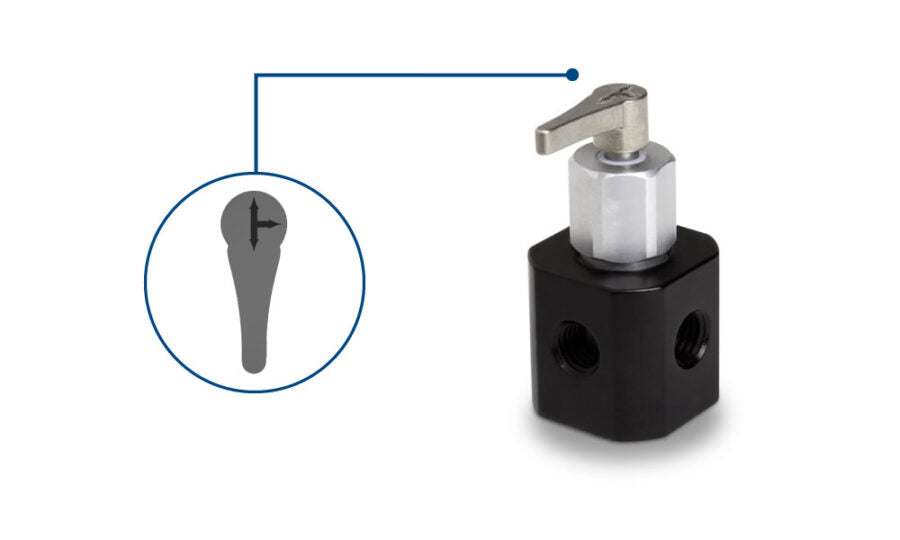 Manual Valve, PTFE/CTFE "T" Flow Path, 4-ports, HV (4-3)
