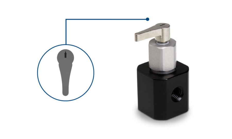 Manual Valve, PTFE/CTFE Distribution Flow Path, 2-ports(180°), HV (1-5)