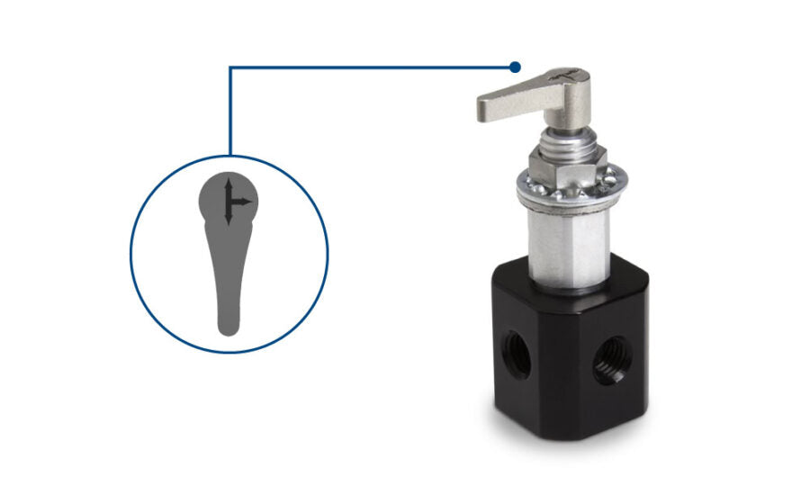 Manual Valve, PTFE/CTFE "T" Flow Path, 3-ports, HVP (3-3)