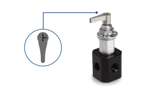 Manual Valve, PTFE/CTFE "T" Flow Path, 3-ports, HVP (3-3)