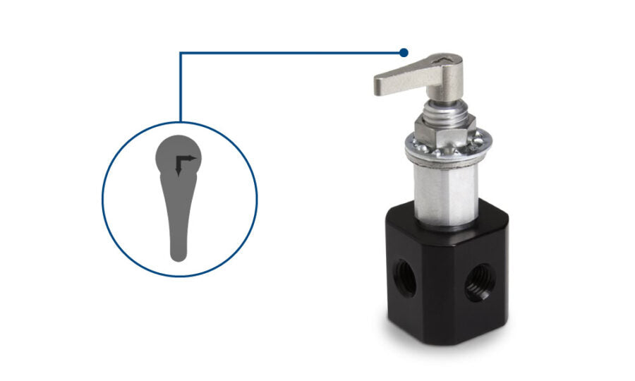 Manual Valve, PTFE/CTFE 90° Flow Path, 4-ports, HVP (4-2)