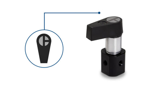 Manual Valve, PTFE/CTFE 90° Flow Path, 3-ports, HVX (3-3)