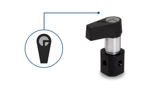 Manual Valve, PTFE/CTFE 90° Flow Path, 3-ports, HVX (3-2)