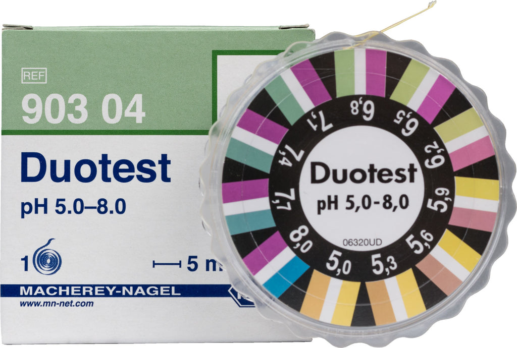pH test paper Duotest pH 5.0–8.0, with two indicator zones