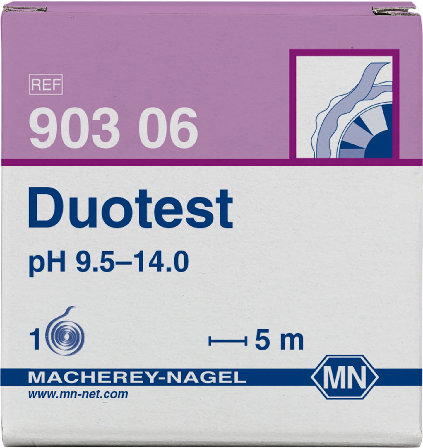 pH test paper Duotest pH 9.5–14.0, with two indicator zones