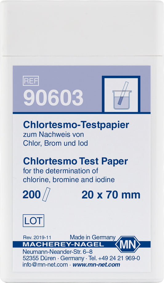 Qualitative test paper Chlortesmo for Chlorine: 1 mg/L Cl₂