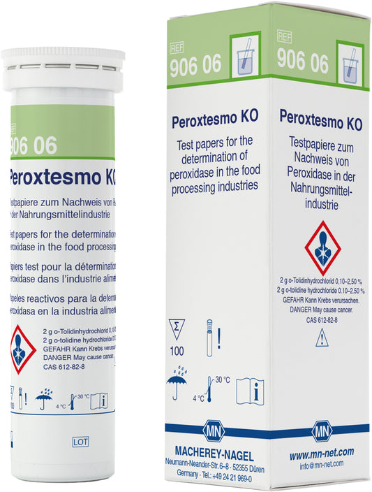 Qualitative test paper Peroxtesmo KO for Peroxidase in food