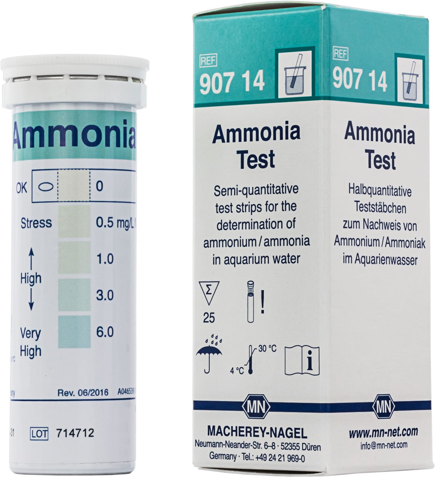 Semi-quantitative test strips Ammonia Test