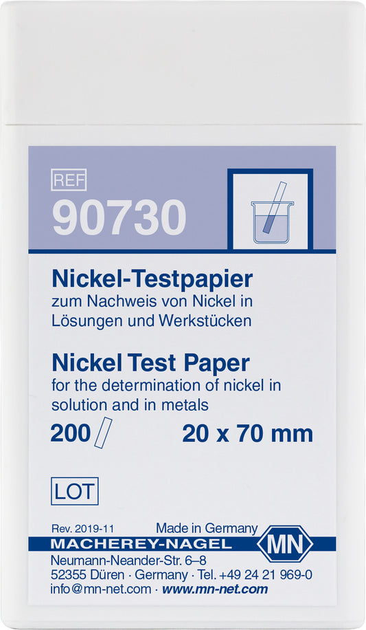 Qualitative Nickel test paper for Nickel: 10 mg/L Ni&sup2;⁺