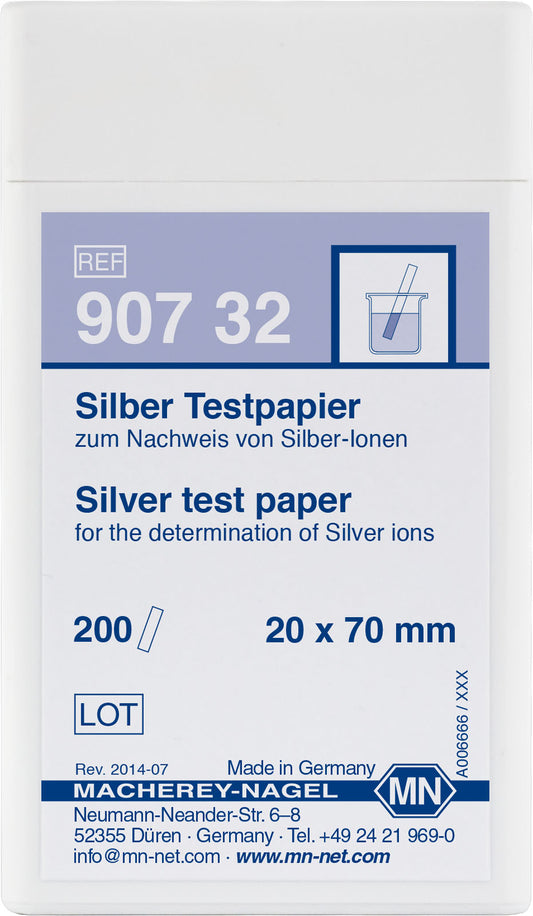 Qualitative Silver test paper for Silver: 20 mg/L Ag⁺